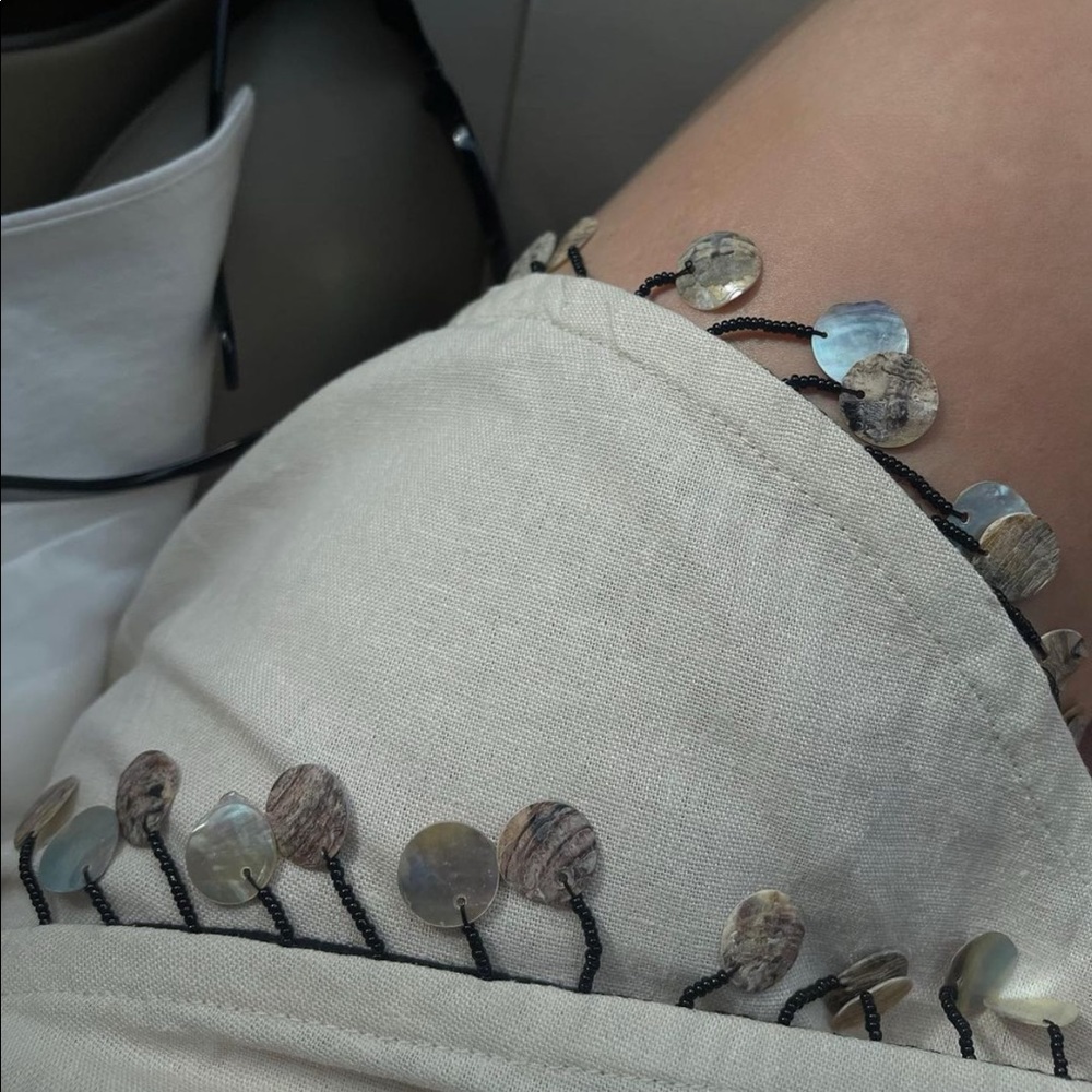 Zara Beaded linen blend mini skirt - Picture 7 of 14